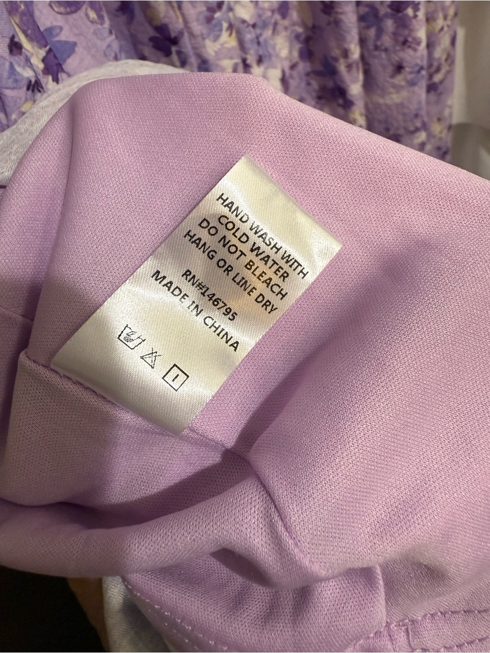 Lavender Floral Maxi Dress with Lace Trim - Picture 10 of 11